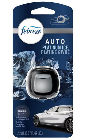FEBREZE AUTO VENT CLIP AIR FRESHENER-PLATINUM ICE