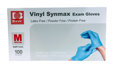 BASIC VINYL SYNMAX GLOVES MEDIUM BLUE